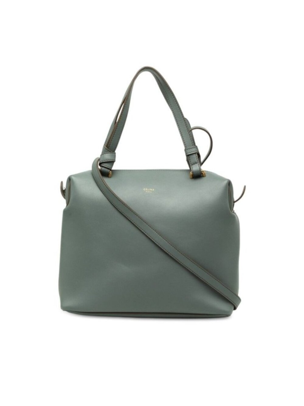 Celine Small Soft Cube Crossbody Shoulder Bag 2-Way Blue Gray Leather